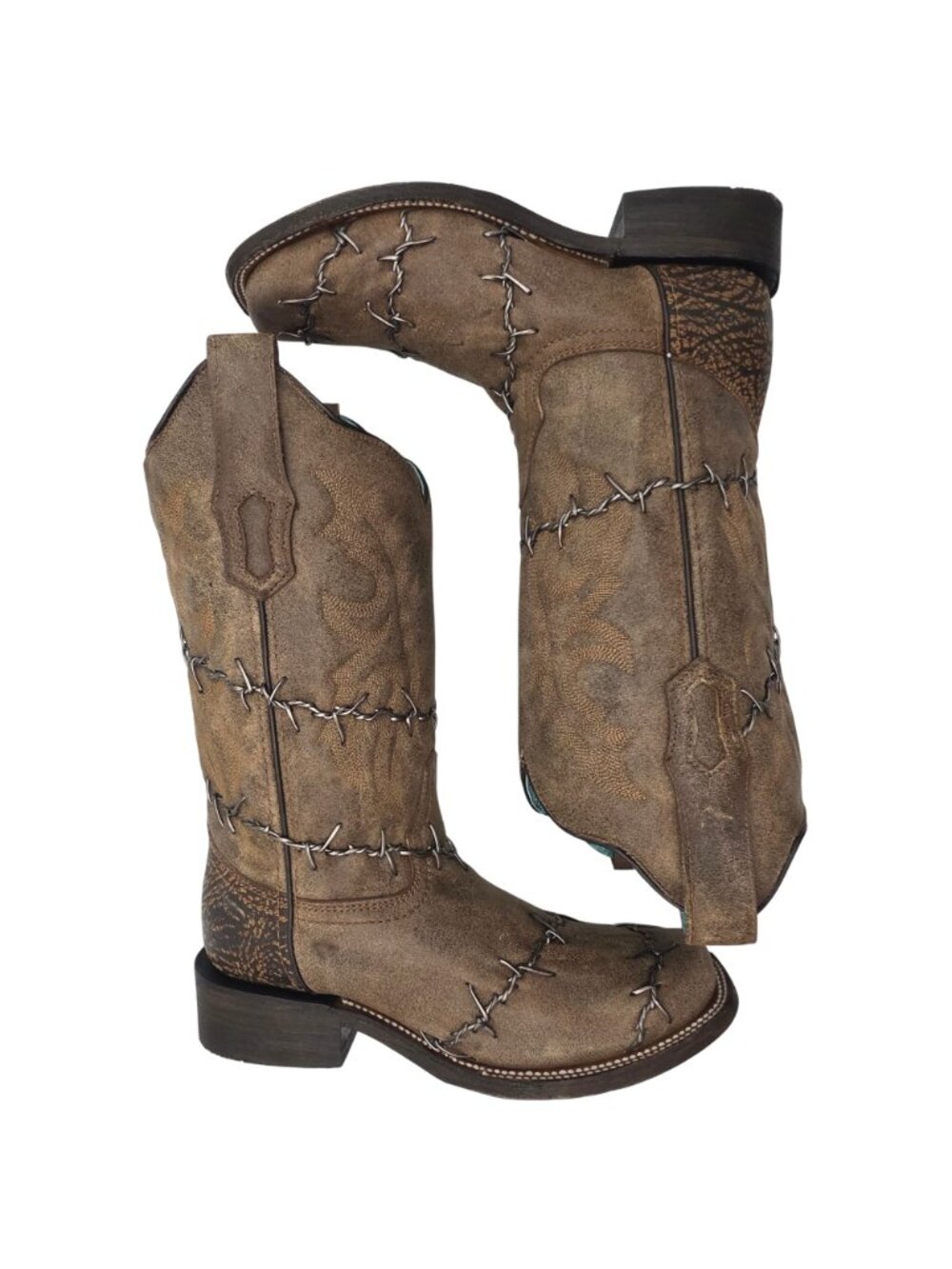 NEW Corral Barbed Wire Womens 8.5M A3815 Leather Cowboy Cowgirl Western Boots - Picture 9 of 16